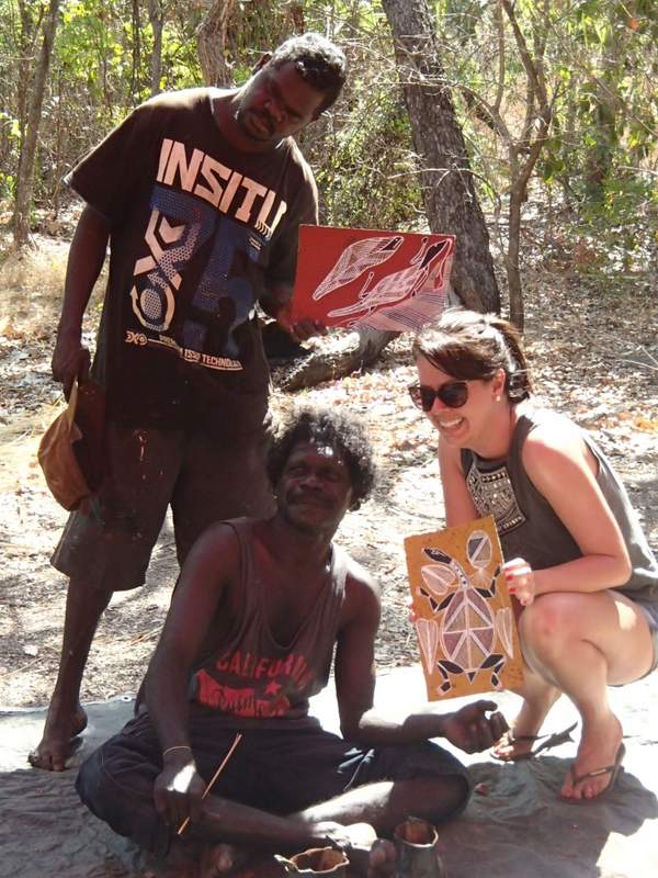 Amos and Larry with a tourist