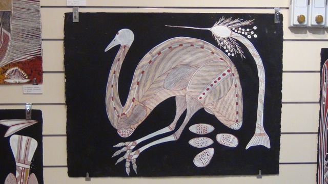 Emu painting at Injalak Arts