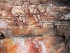 Significant rock art sites from the contact period (between Europens and Aboriginal people) in western Arnhem Land in the Warddeken IPA - stone country Arnhem Land plateau - art gallery at Bodbang Worrkworkk